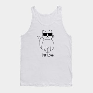 Cat love - glasses cat Tank Top